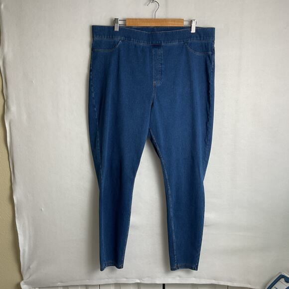 Hue Womens Stretch Medium Wash Denim Style Leggings Jeggings Size 2XL - Picture 3 of 11